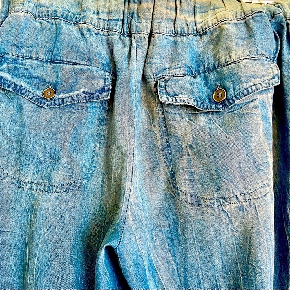Splendid Wide leg Draw String Denim Pants with Rolled Button Ankle. Hard 2 Find! - Picture 15 of 16
